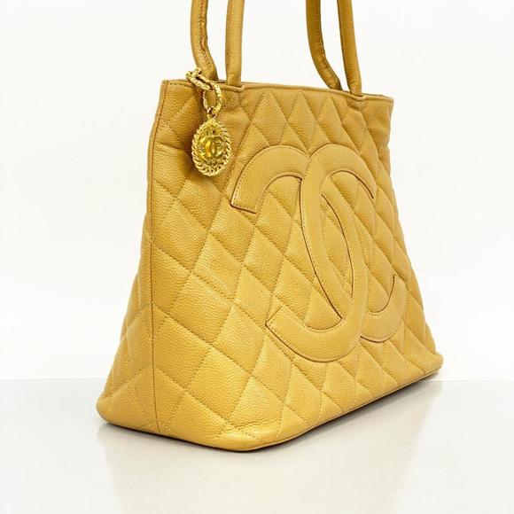 Chanel Tote Bag, Reproduction Tote, Caviar Skin, Beige, Women's - Picture 2 of 13